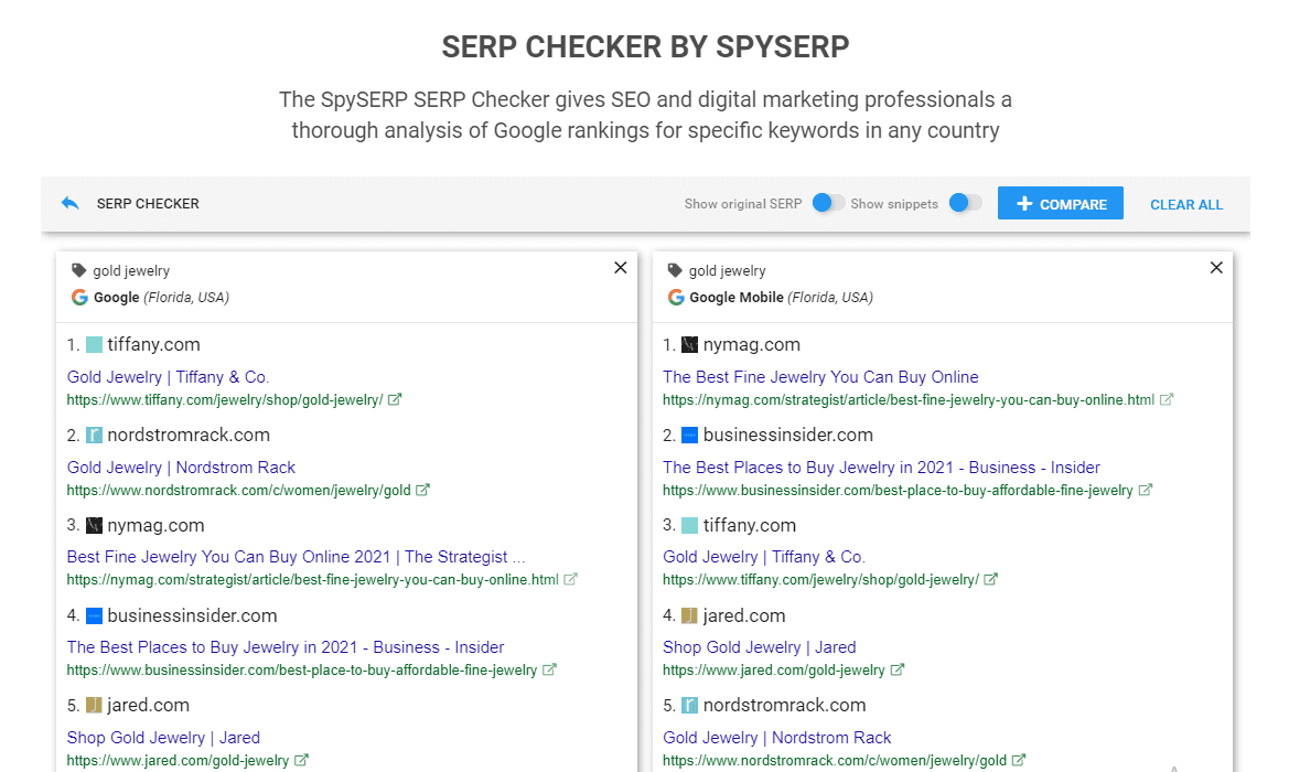 Free Serp Checker By Spyserp