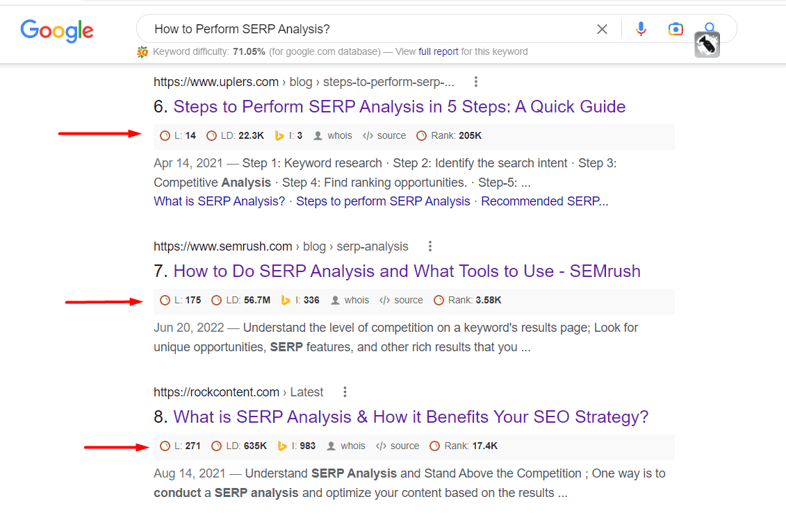 Seoquake backlink count