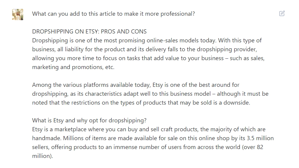 Chatgpt improving article