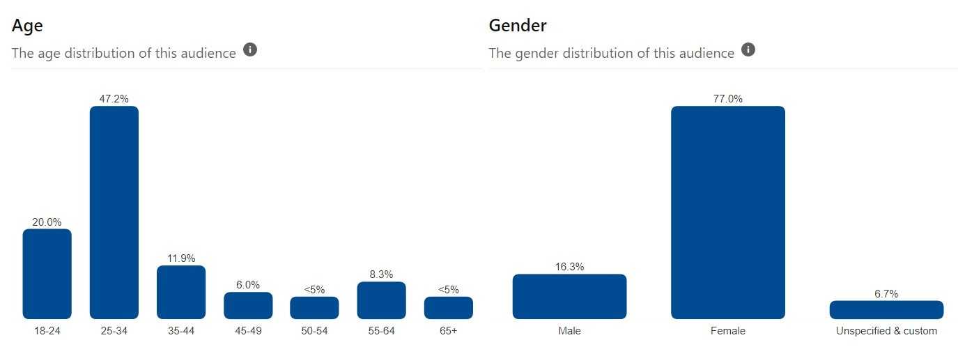 Pinterest age gender activity