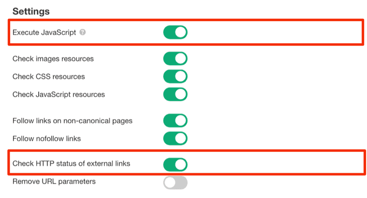 Crawl Settings Changes