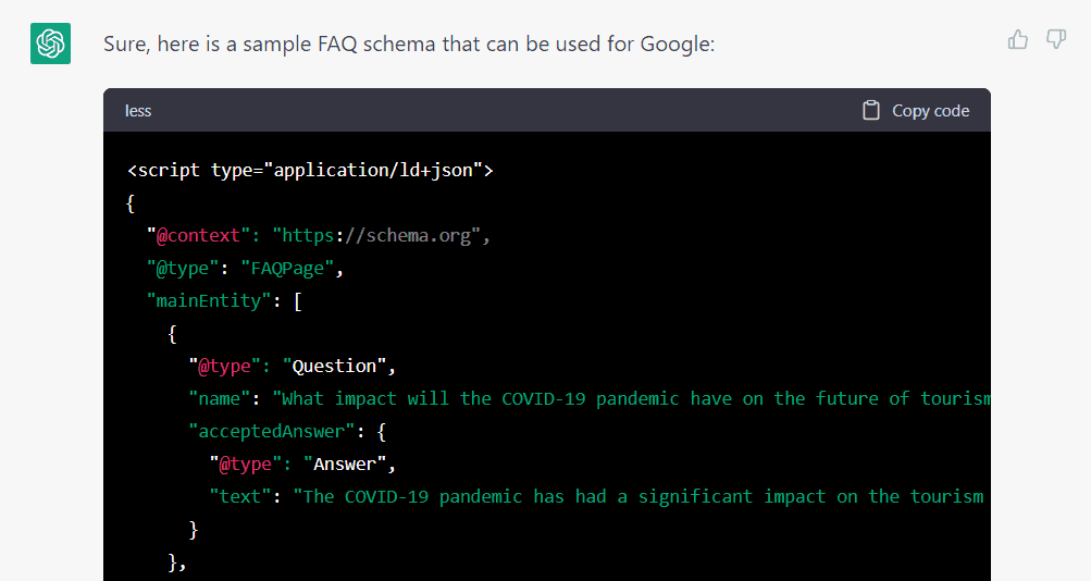 Faq schema chatgpt