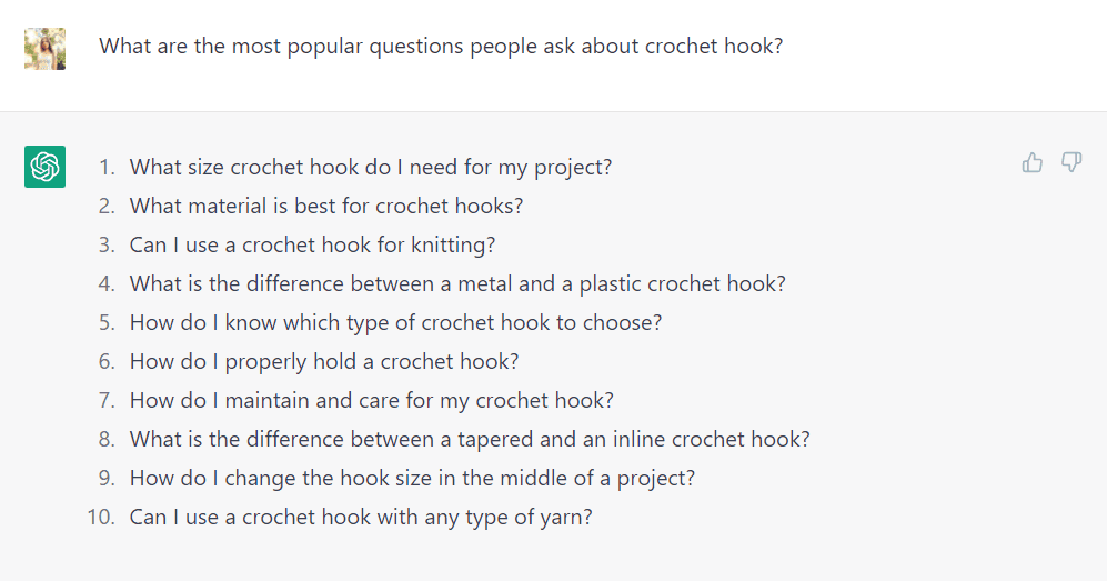 Crochet hook questions