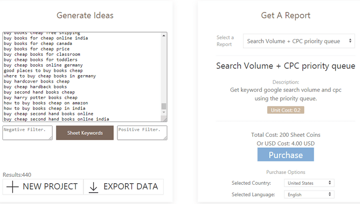 Keyword Sheeter