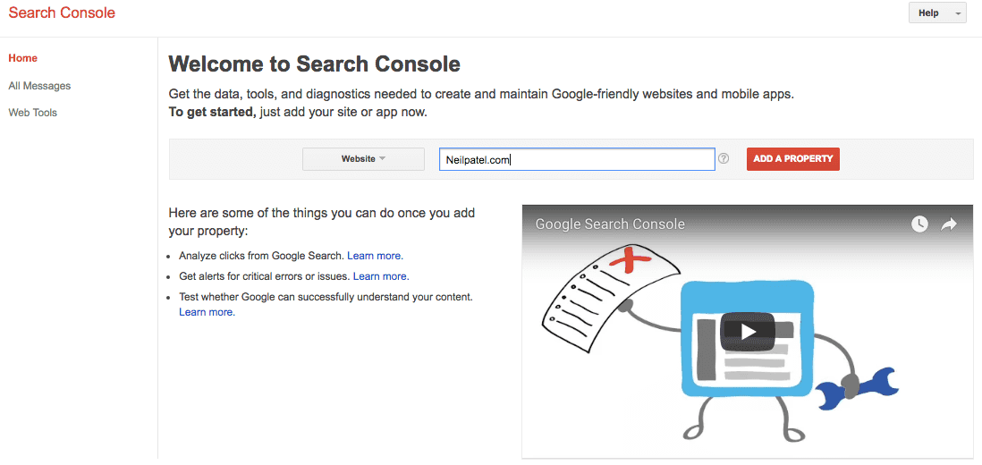 Search Console   Home