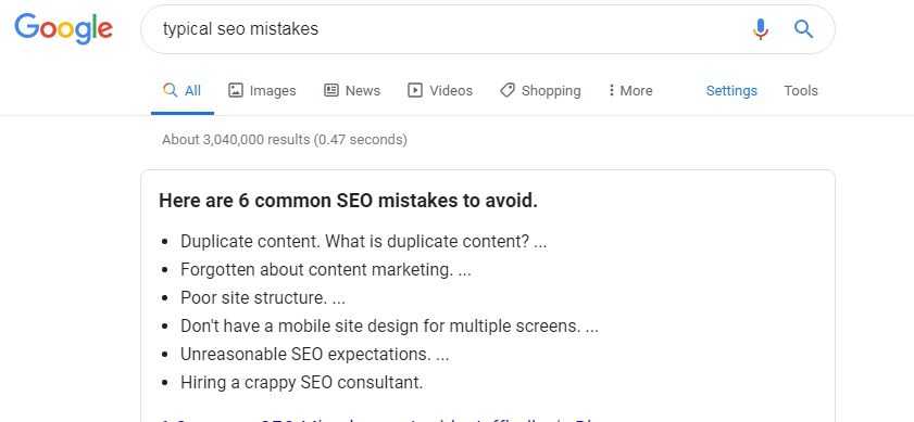 Seo Snippet List