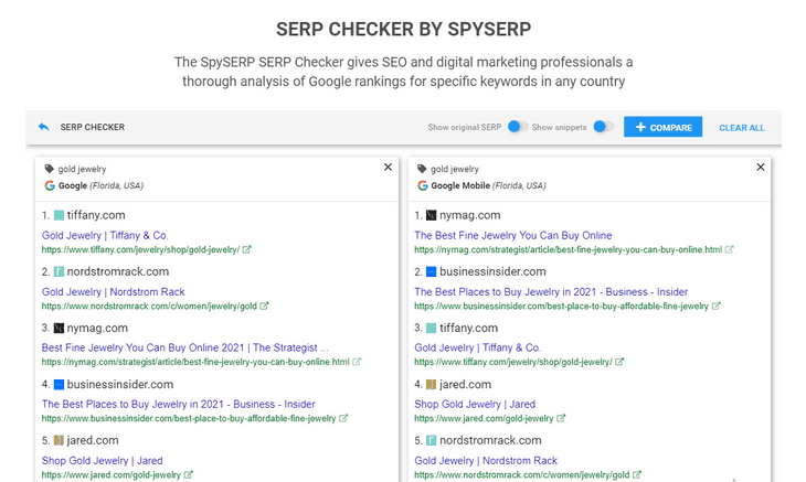 Free Serp Checker By Spyserp